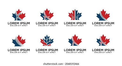 Maple leaf canada logo design collection