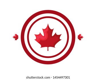 maple leaf canada in shape circle