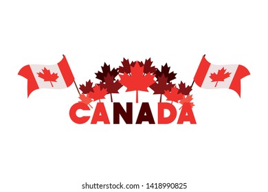 Maple leaf and canada symbol design