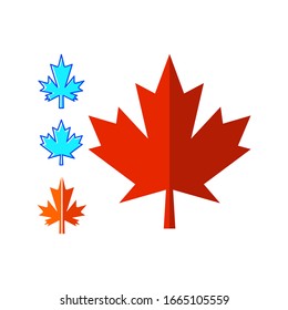 Maple leaf, Canada symbol  icon illustration design template