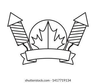 maple leaf canadian with fireworks