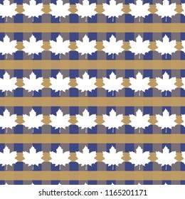 Maple leaf canadian seamless pattern with Scottish cell