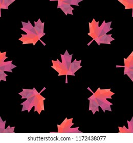 Maple leaf canadian seamless pattern Abstract Polygonal Style