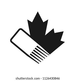 Maple Leaf with card symbol. vector logo.