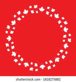 maple leaf with circular pattern for greeting card design. eps 10