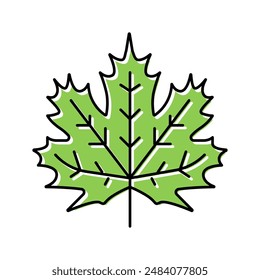 maple leaf color icon vector. maple leaf sign. isolated symbol illustration