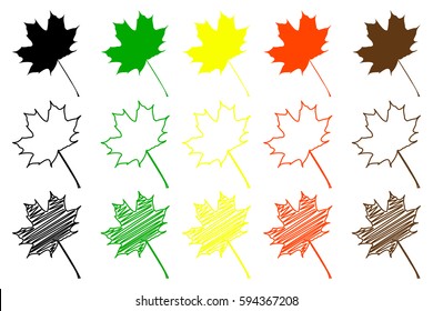 maple leaf - color set, maple leaf