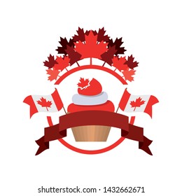 Maple leaf cupcake and canada symbol design