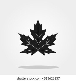Maple leaf cute icon in trendy flat style isolated on color background. Thanksgiving symbol for your design, logo, UI. Vector illustration, EPS10.