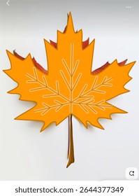maple leaf for decorating autumn works, presentations, school posters