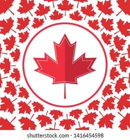 maple leaf decoration background happy canada day vector illustration  