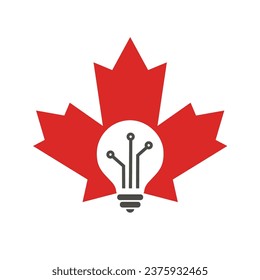 Maple leaf with electric symbol.