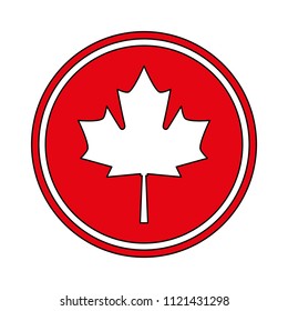 maple leaf emblem isolated icon