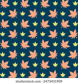 Maple leaf favored trendy multicolor repeating pattern vector illustration design