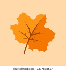 Maple Leaf Flat Design Vector Art Illustration on Isolated Object. Autumn Vector Illustration. Autumn Vector Theme Illustration. Autumn Theme Vector Illustration.