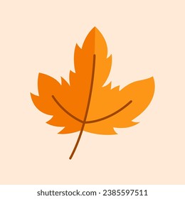 Maple Leaf Flat Design Vector Art Illustration on Isolated Object. Autumn Vector Illustration. Autumn Vector Theme Illustration. Autumn Theme Vector Illustration.