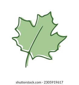 Maple Leaf flat icon isolated on white background. Vector illustration