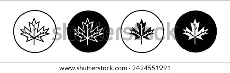 Maple leaf flat line icon set. Maple leaf Thin line illustration vector