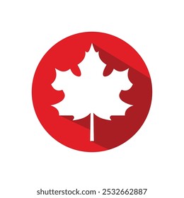 Maple leaf flat vector icon and symbol design