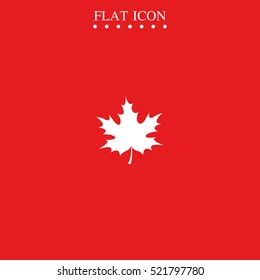 Maple Leaf Flat Vector Icon.