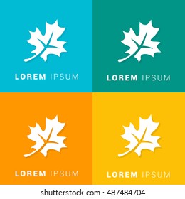 Maple Leaf Four Color Material Designed Icon / Logo