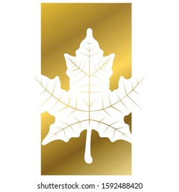 Maple leaf in a golden label - Vector