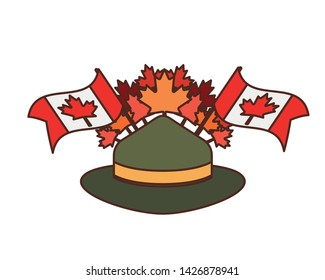 Maple leaf hat and canada symbol design