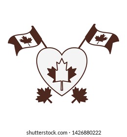 Maple leaf heart and Canada design