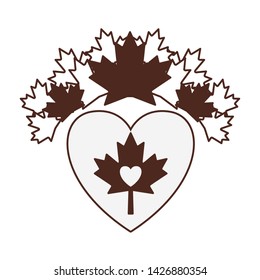 Maple leaf heart and Canada design