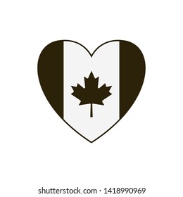 Maple leaf heart and canada symbol design