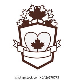Maple leaf heart and canada symbol design