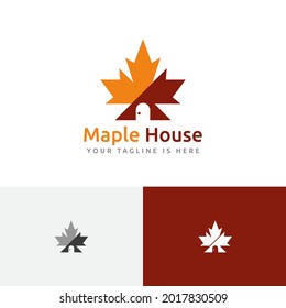 Logotipo del Maple Leaf House Hogar Temporada Otoño Fall