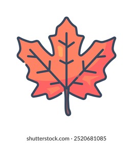 Maple leaf icon. maple, autumn, leaf, plant, fall, botanical, nature, foliage, season, canadian. Vector icon illustration