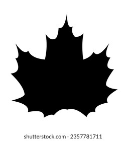 icono de hoja de arce, silueta negra aislada en blanco
