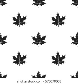 Maple leaf icon in black style isolated on white background. Canadian Thanksgiving Day pattern stock vector illustration.