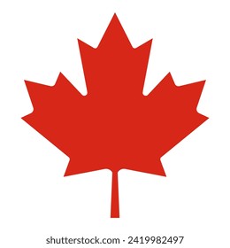 Icono de hoja de arce. Símbolo de Canadá. Ilustración del vector aislada en fondo blanco
