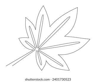 caricatura de icono de hoja de arce ilustración de vector blanco y negro aislado diseño gráfico