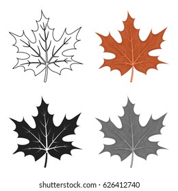 Maple leaf icon in cartoon style isolated on white background. Canadian Thanksgiving Day symbol stock vector illustration.