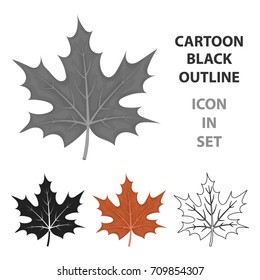 Maple leaf icon in cartoon style isolated on white background. Canadian Thanksgiving Day symbol stock vector illustration.