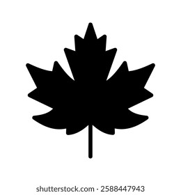 Maple leaf icon color editable on white background