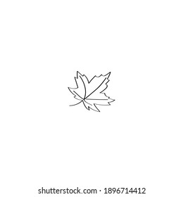 Maple leaf icon. Cute doodle vector illustration