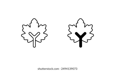 Maple Leaf icon design with white background stock illustration