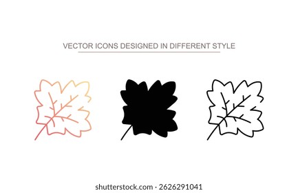 Maple Leaf icon design with white background stock illustration