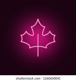 maple leaf icon. Elements of leaves and flowers in neon style icons. Simple icon for websites, web design, mobile app, info graphics