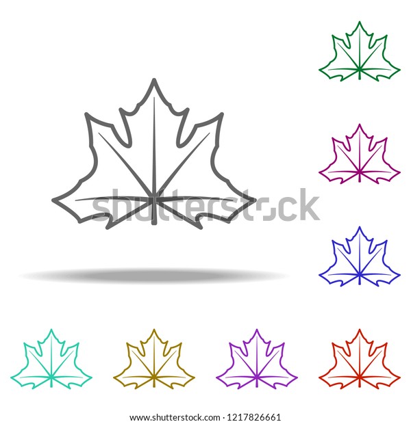 Maple Leaf Icon Elements Thanksgiving Day Stock Vector Royalty