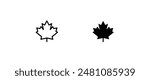 maple leaf icon, Fall maple leaves, Autumn Tree, taking inspiration from autumnal themes nature line and flat icons set, editable stroke isolated on white, linear vector outline illustration