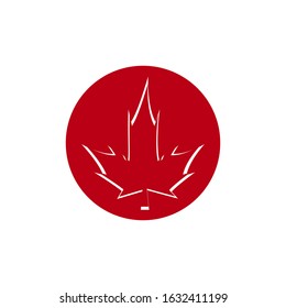 Maple leaf icon. Flat illustration of maple leaf vector icon for web design