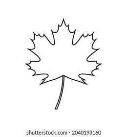 Maple leaf icon. Line style. Vector.