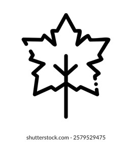 Maple Leaf Icon in Line Style