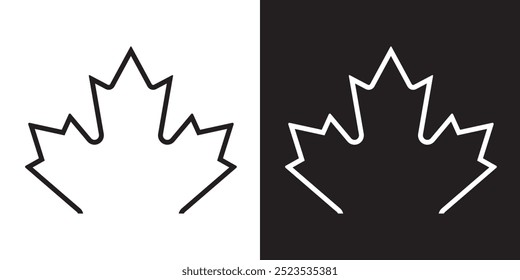Maple leaf icon or logo in modern line style. Vector illustration on a transparent background. EPS 10.